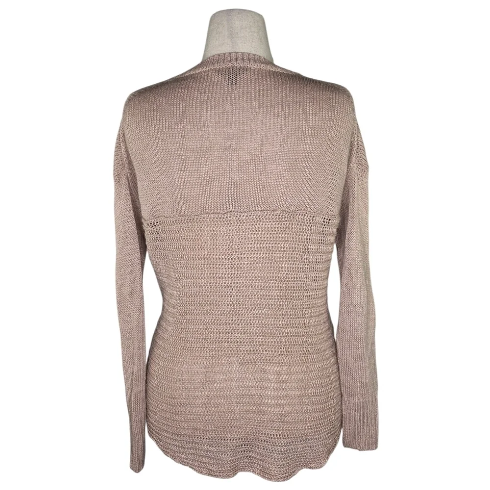 J.Crew 100% Linen Taupe Knit Sweater Women’s Medium Lightweight Pullover